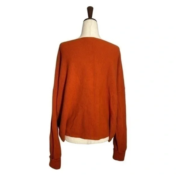 French Connection • Babysoft Slash Neck Boatneck Pullover Sweater Orange L - Picture 5 of 9